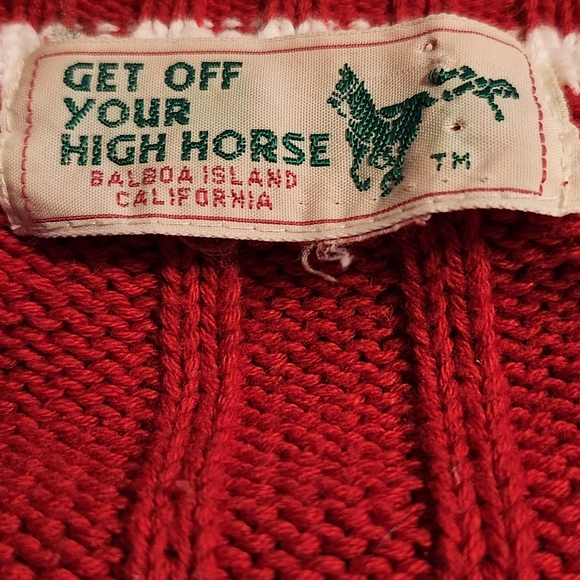 Vintage “Get Off Your High Horse Balboa Island” Knit Men's Sweater Size Large - Picture 4 of 7